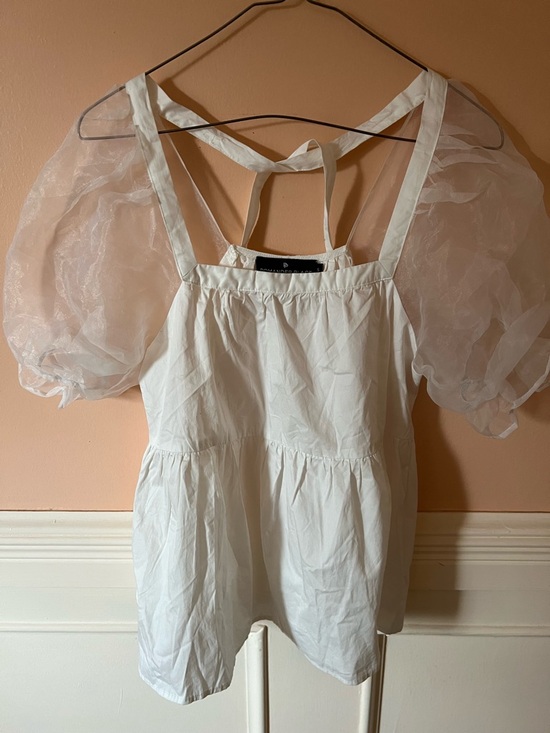 Pomander Place Tops - Pomander place tuckernuck White Puff sleeve sheer cottage core babydoll gauze S